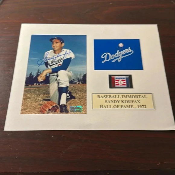 Dodgers legend Sandy Koufax autographed photo matted - Picture 1 of 1